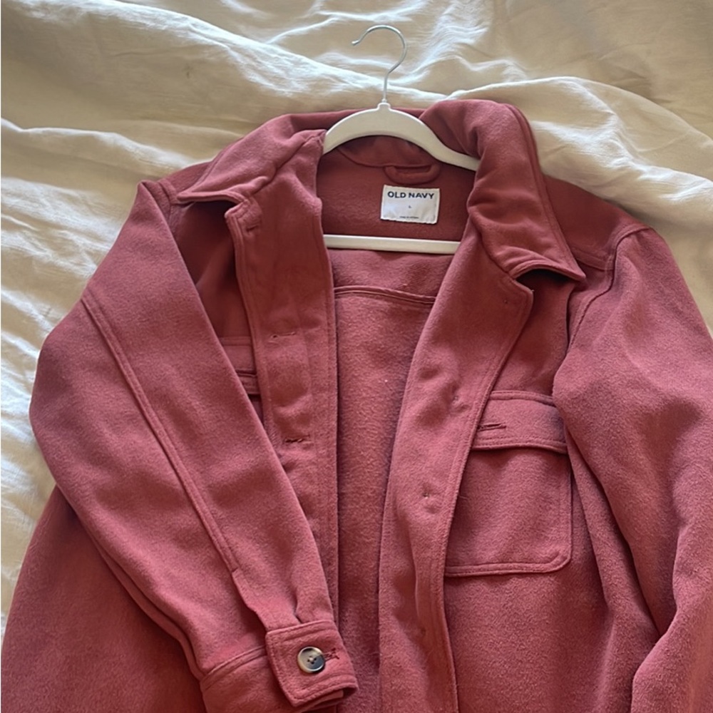 Old Navy Shacket, Coral Color Size Large - image 1